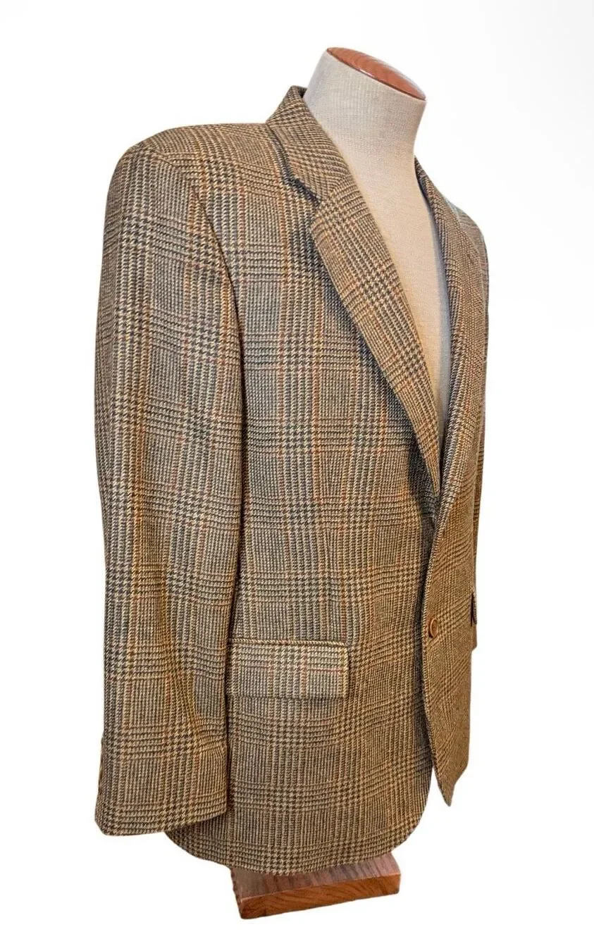 Brooks Brothers 346 Glen Plaid Spirt Coat Blazer 44S
